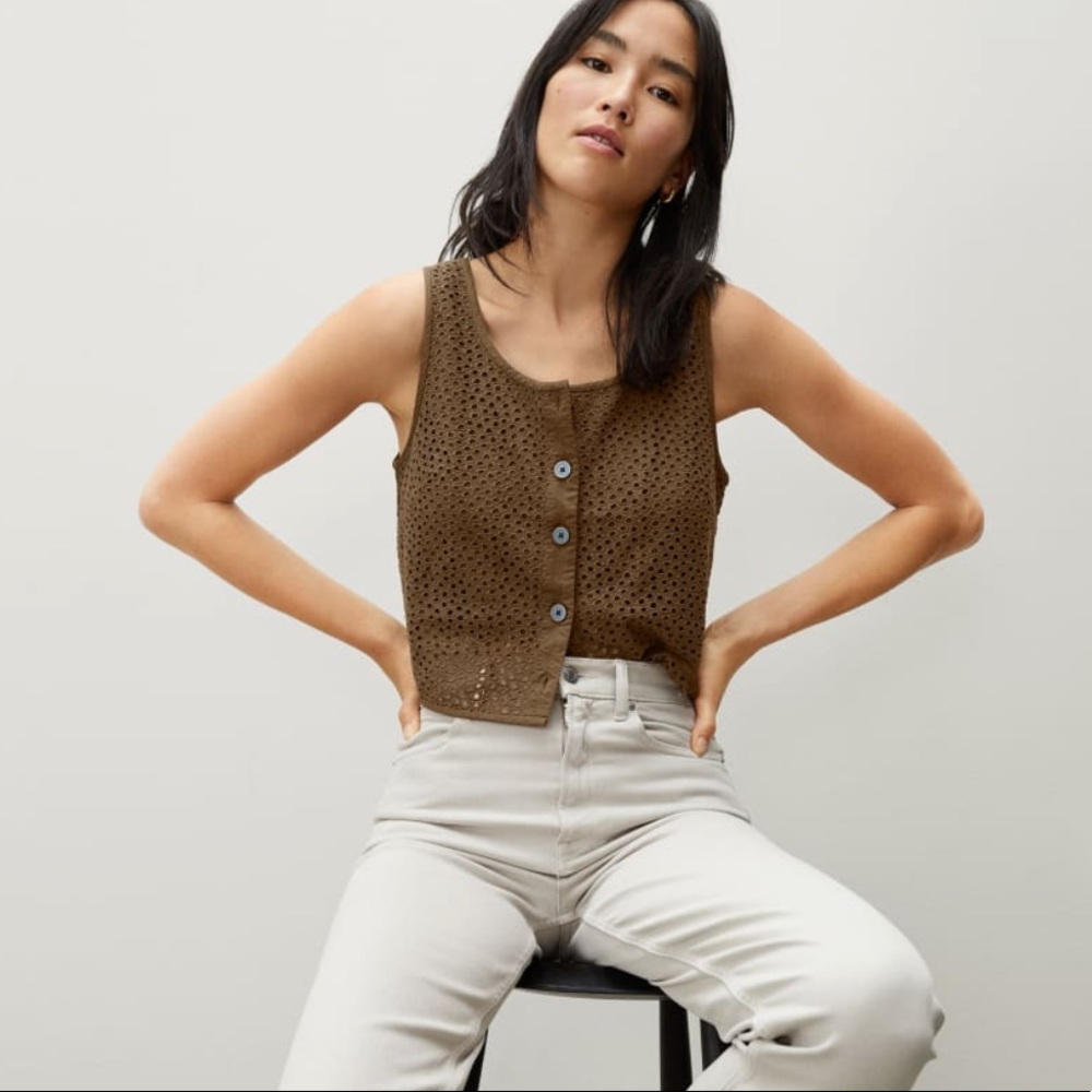 Everlane Eyelet tank